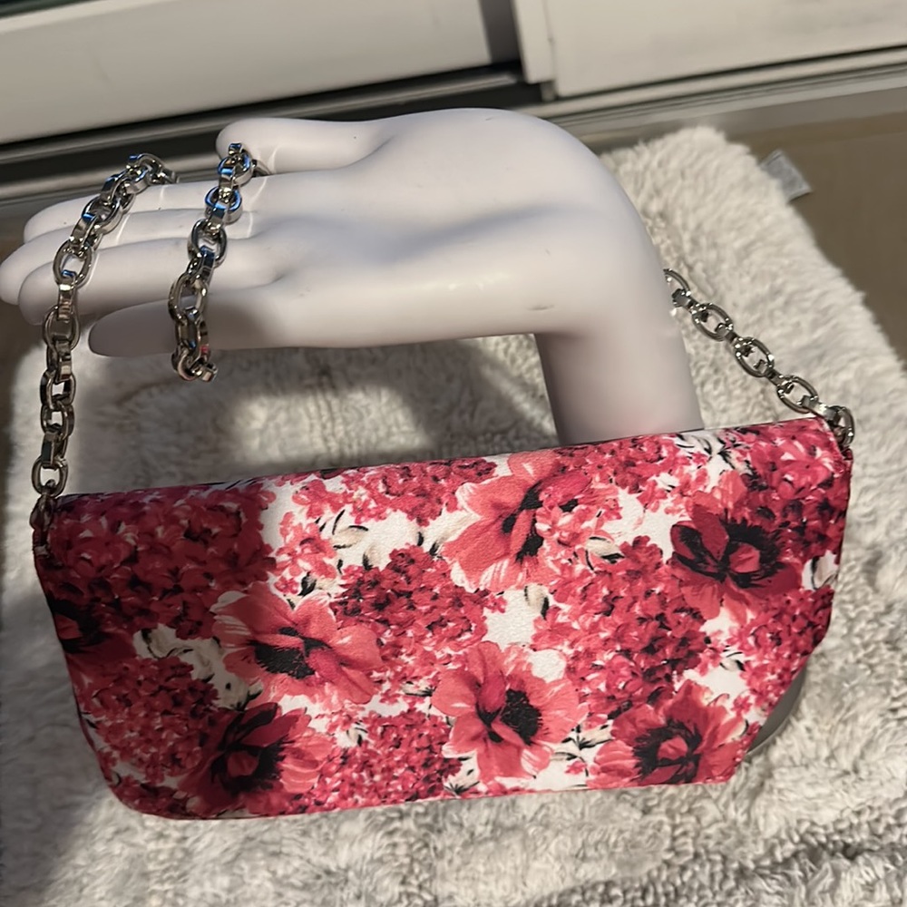 WHBM Floral Clutch with Shoulder Chain Strap